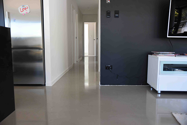 polished concrete floor in Auckland house