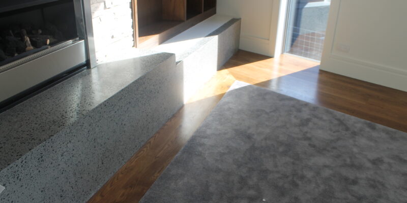 Honed and ground and sealed concrete bench